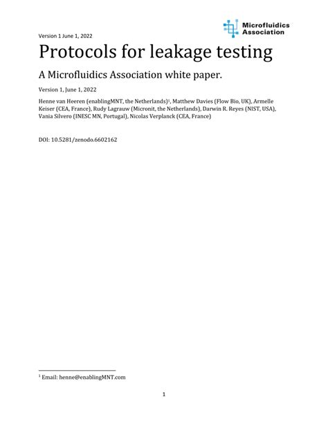 white paper test for leakage|leakage testing protocols.